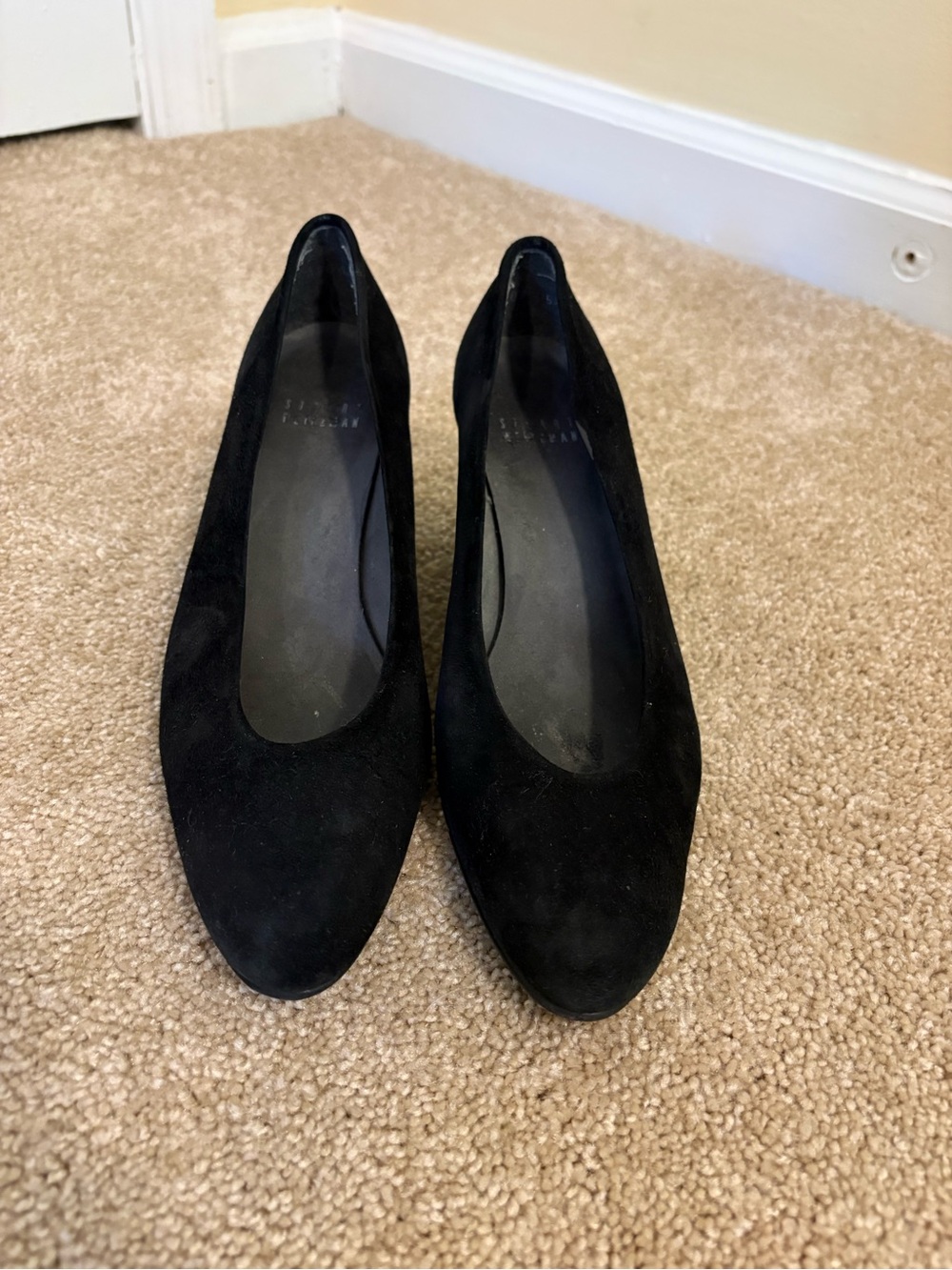 Stuart Weitzman Black Suede Wedge Pumps